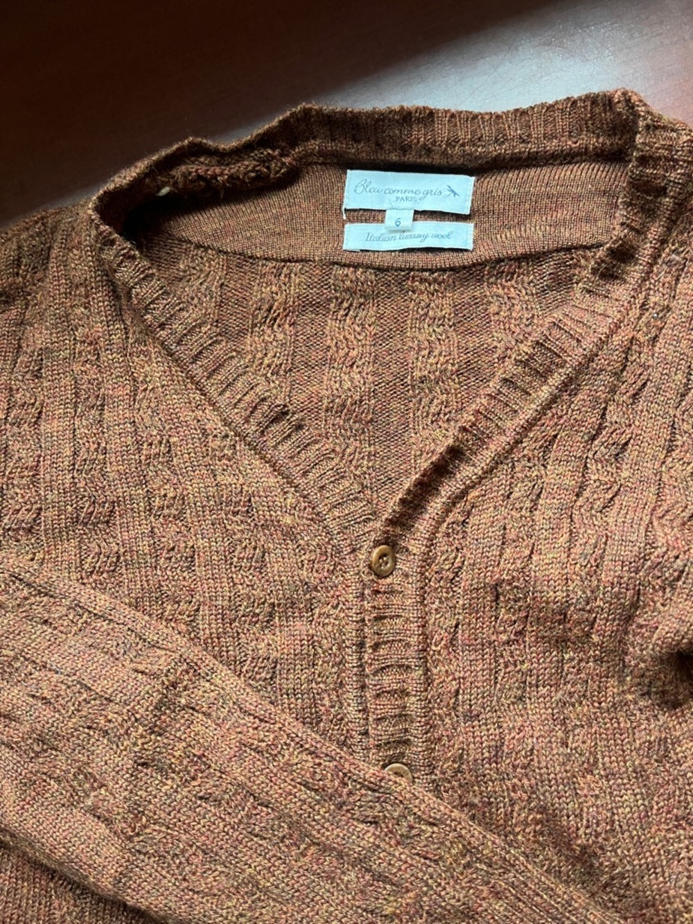 Blue Comme Gris Paris Wool Cardigan